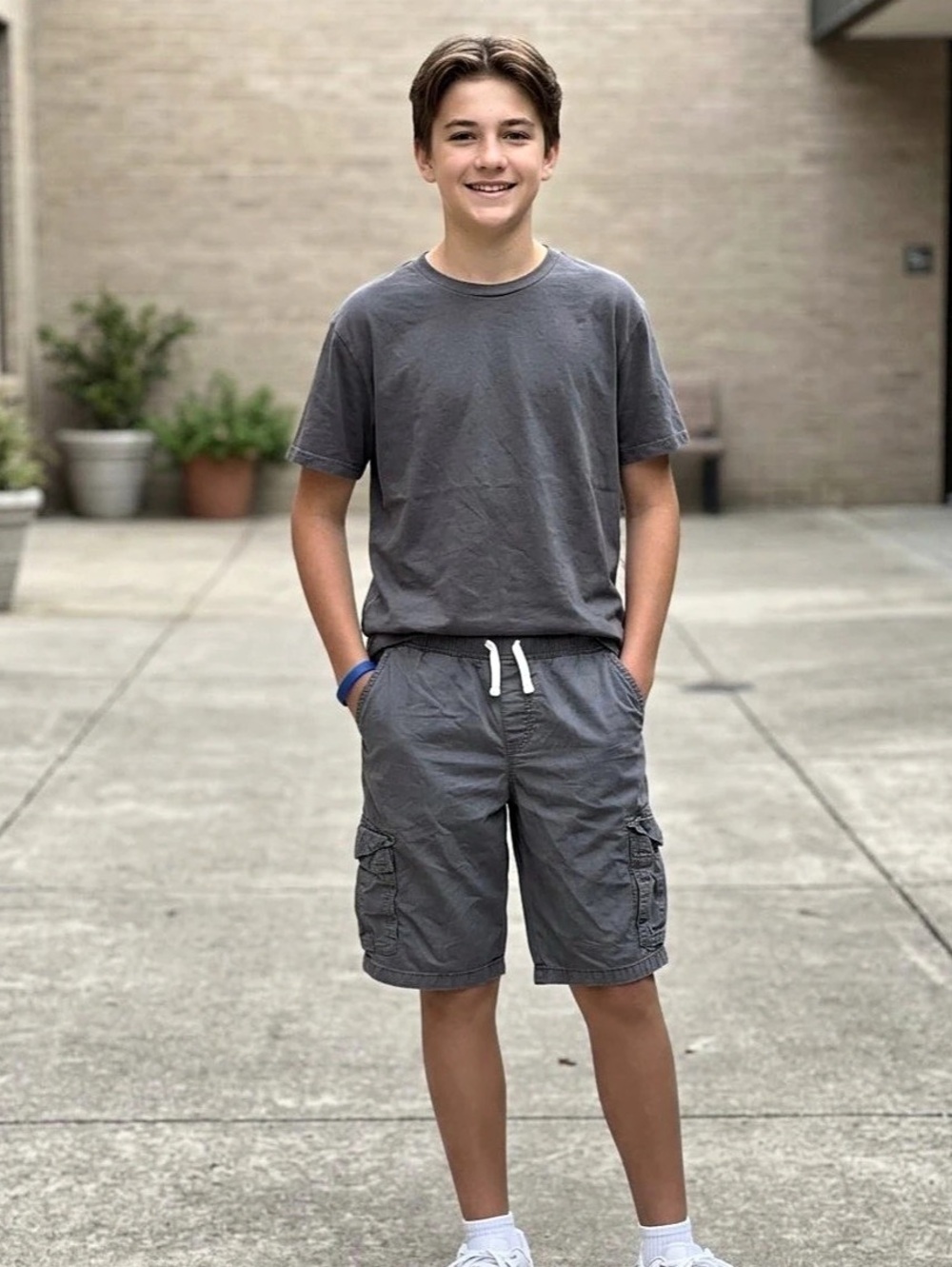 CAT & JACK Boys Pull-On Cargo Shorts Gray Size XL 16
